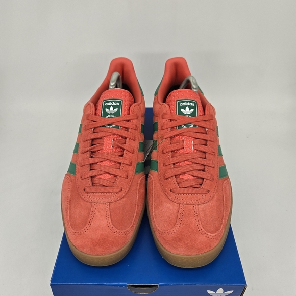 New Adidas Gazelle Indoor 'Preloved Scarlet Court Green' Men's Shoes Size 9 - Picture 2 of 8